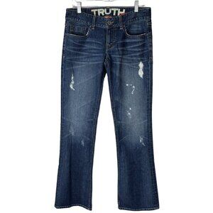 Truth Be Told Naked Jeans Womens Boot Cut Low Rise Dark Wash Size 27